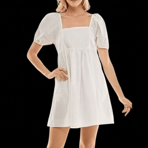 NWT Draper James Baby Doll Style Mini Dress White Size MEDIUM - Picture 1 of 6